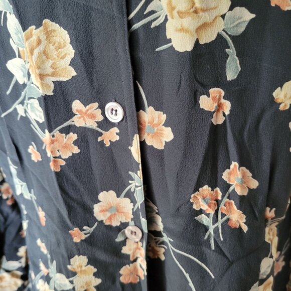 Evan-Picone Womens Floral Silk Blouse Button-Up Long Sleeve Size 12 - Picture 3 of 6